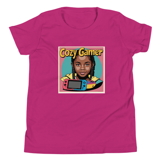 Gamer Girl with Braids - Youth Short Sleeve T-Shirt